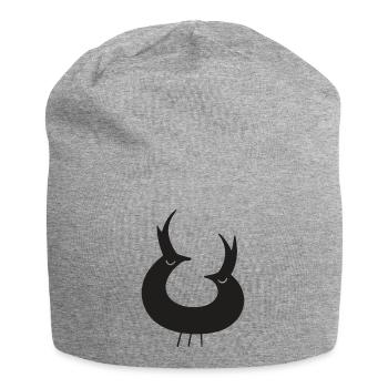Two birds, One Stone - Jersey Beanie - heather grey - Front