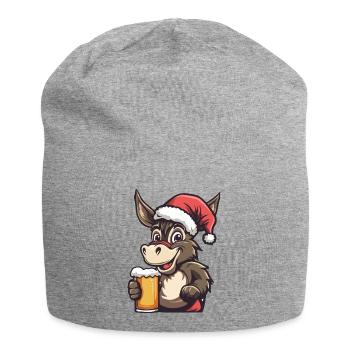 Esel Weihnachten Bier - Jersey-Beanie - Grau meliert - Vorne