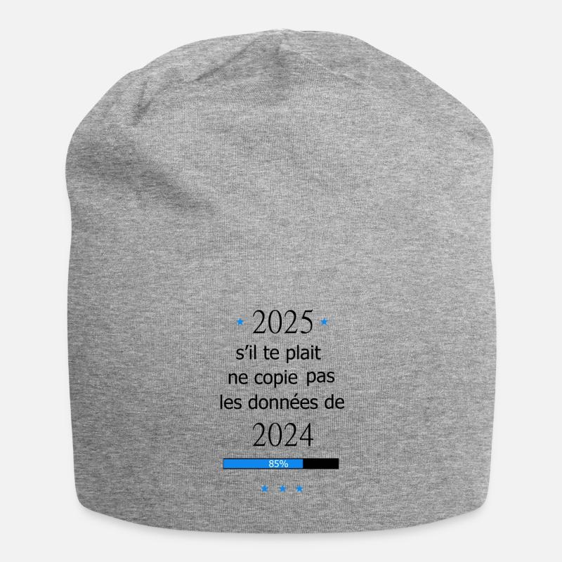 2025 année positive - Bonnet en jersey - gris chiné