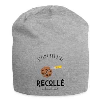 I can't I glued back a broken biscuit - humor - Jersey Beanie - heather grey - Front