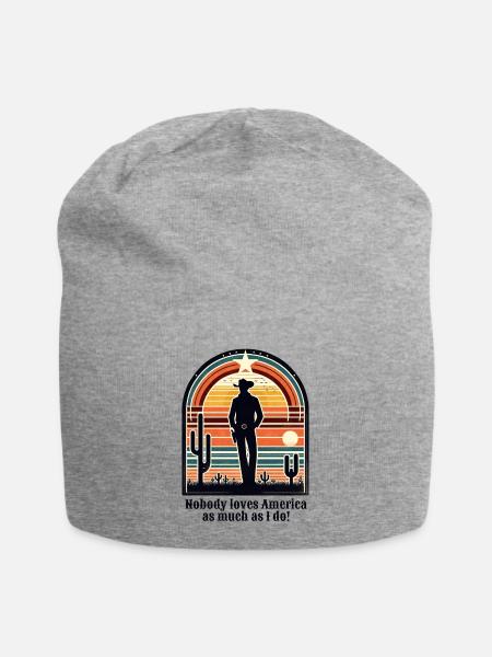 Cowboy - Jersey-Beanie - Grau meliert