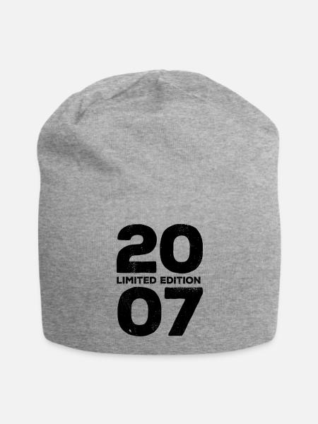 2007 Limited Edition - Geburtstag Geschenk - Jersey-Beanie - Grau meliert