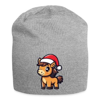 Cheval Noël - Bonnet en jersey - gris chiné - Devant