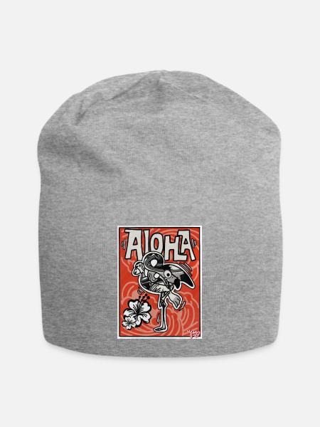 ALOHA - Jersey-Beanie - Grau meliert