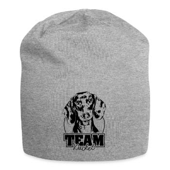 TEAM Dackel Hund Hunde Wilsigns - Jersey-Beanie - Grau meliert - Vorne