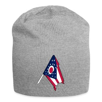 Drapeau de l’Ohio - Bonnet en jersey - gris chiné - Devant