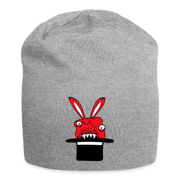 Lapin Monstre Sorcier Chapeau haut de forme Horreur maléfique - Bonnet en jersey - gris chiné - Devant