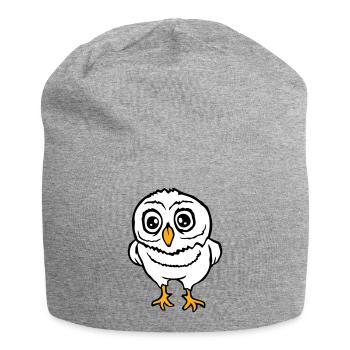 Eule Vogel Uhu Nachtvogel Schleiereule Kauz Comic - Jersey-Beanie - Grau meliert - Vorne