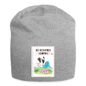 Adopt furry family - Jersey Beanie - heather grey - Front