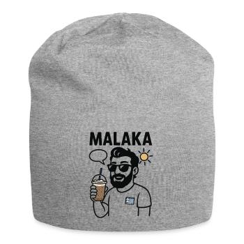 MALAKA – Griechischer Slang mit Stil | Lustig - Jersey-Beanie - Grau meliert - Vorne