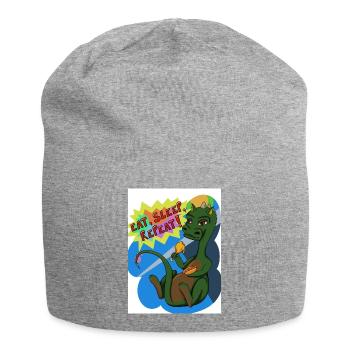 Eat sleep repeat - Jersey Beanie - heather grey - Front
