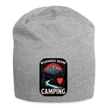 Wilderness Bound Camping Heart - Jersey Beanie - heather grey - Front