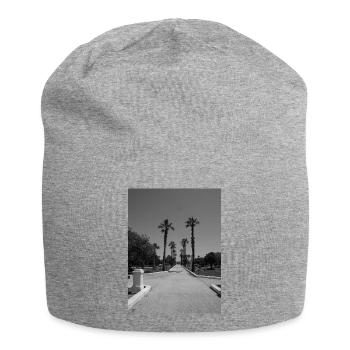 Sicilian beach road with palm trees - Jersey Beanie - heather grey - Front