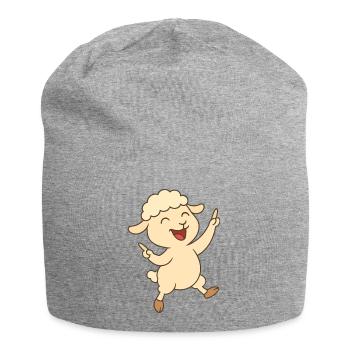Agneau dansant - Bonnet en jersey - gris chiné - Devant