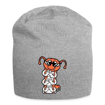 Caterpillar Middle Finger Insult Sunglasses Cool - Jersey Beanie - heather grey - Front