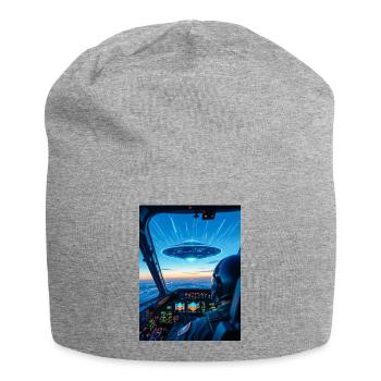 UFO Cockpit – View of the unknown  - Jersey Beanie - heather grey - Front