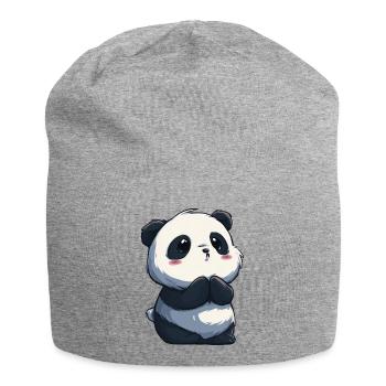 Panda mignon innocent, adorable pour les amoureux - Bonnet en jersey - gris chiné - Devant