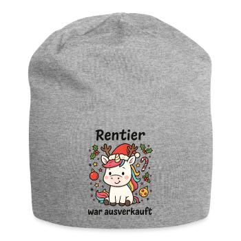 Reindeer was sold out - merry Christmas - Jersey Beanie - heather grey - Front