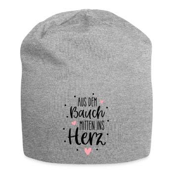 De l’intestin au cœur | Bébés et naissance - Bonnet en jersey - gris chiné - Devant
