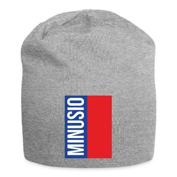 Minusio Vertikale Typografie Blau Rot - Jersey-Beanie - Grau meliert - Vorne