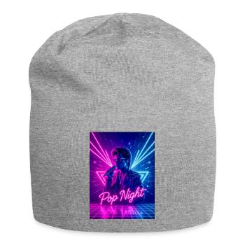 Boombox-Pop-Nacht – Achtzigerjahre-Soundstil - Jersey-Beanie - Grau meliert - Vorne