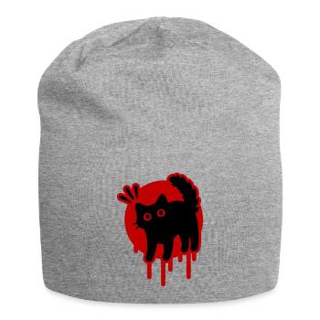 Kater Katze - Jersey-Beanie - Grau meliert - Vorne