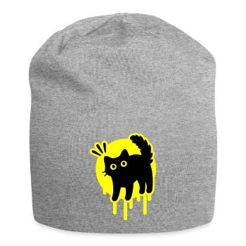 Kater Katze - Jersey-Beanie - Grau meliert - Vorne