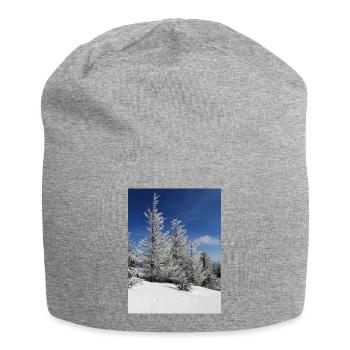 Magie de la neige de la forêt d’hiver - Bonnet en jersey - gris chiné - Devant