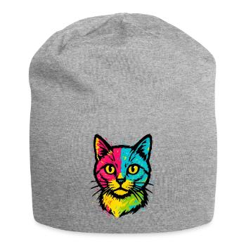 Chat Pop Art - Wildstyle Splatter Graffiti Streetw - Bonnet en jersey - gris chiné - Devant