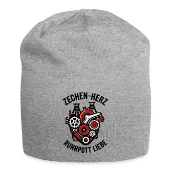 Zechen Herz, T-shirt Ruhrpott, Sweat à capuche, Sac, Tasse - Bonnet en jersey - gris chiné - Devant