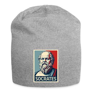 Portrait pop art de Socrate - Bonnet en jersey - gris chiné - Devant
