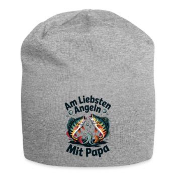 Am Liebsten Angeln Mit Papa - Jersey-Beanie - Grau meliert - Vorne