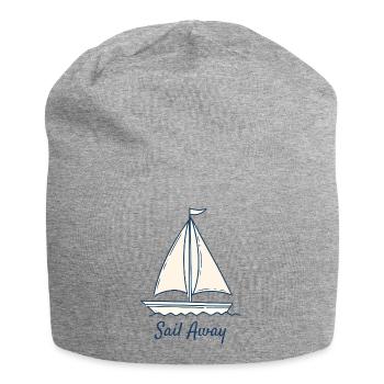 Sail Away Sailing Boat Ocean Minimal Design - Jersey-Beanie - Grau meliert - Vorne