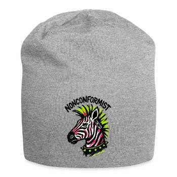 Zebra Punk Maverick Crest Neon Style Rocker - Jersey Beanie - heather grey - Front