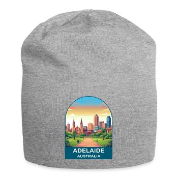 Adelaide Australien Stadt-Skyline-Reiseplakat - Jersey-Beanie - Grau meliert - Vorne
