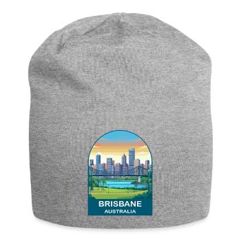 Brisbane Australia Story Bridge Travel Poster - Jersey Beanie - heather grey - Front