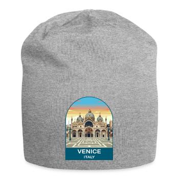 Venice Italy Vintage Travel Poster Art - Jersey Beanie - heather grey - Front