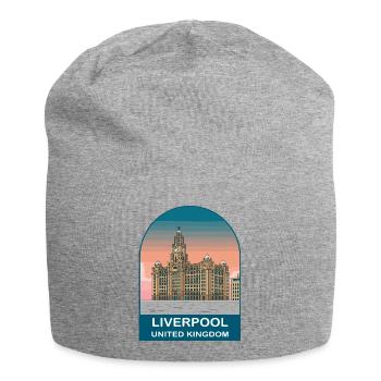 Liverpool UK Vintage Travel Poster Art - Jersey Beanie - heather grey - Front