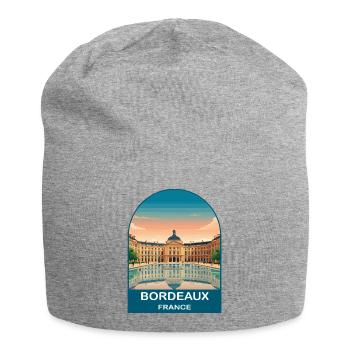 Bordeaux France Vintage City Travel Poster - Jersey Beanie - heather grey - Front