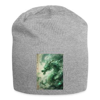 Le Totem du Printemps : Qinglong - Vitalité Azur - Bonnet en jersey - gris chiné - Devant