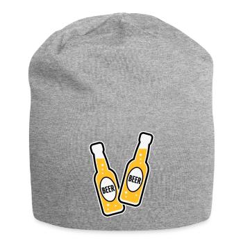 2 Grillage des bouteilles de bière (Beery / POS 3C) - Bonnet en jersey - gris chiné - Devant