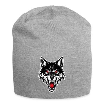 Alpha Wolf Mascot Logo Sport Fighting Gift - Jersey Beanie - heather grey - Front