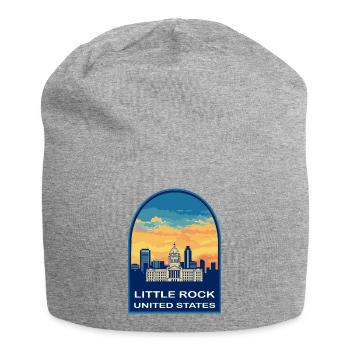 Little Rock, Arkansas Capitol Sunset Reiseabzeichen - Jersey-Beanie - Grau meliert - Vorne