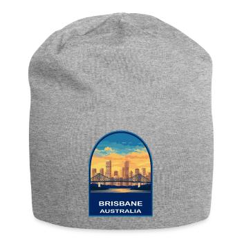 Brisbane Story Bridge Australia Skyline Sunset - Jersey Beanie - heather grey - Front