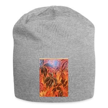 Herbstlaub Farbenspiel - Jersey-Beanie - Grau meliert - Vorne