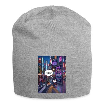 Beak in Japan -  Penguin Tokyo Band Humor Design - Jersey-Beanie - Grau meliert - Vorne