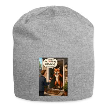 No Fox Given – Funny Angry Fox Cartoon - Jersey Beanie - heather grey - Front