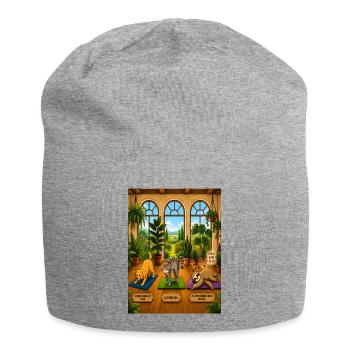 Zusammengebrochenes Faultier – Lustiges Yoga Shirt - Jersey-Beanie - Grau meliert - Vorne