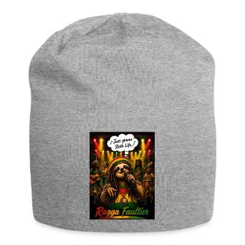 Ragga Sloth – Just Gimme Sloth Life Music Motif - Jersey Beanie - heather grey - Front