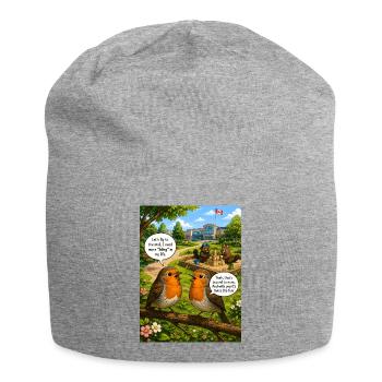 Robin Bling – Funny Robin Bird Wordplay - Jersey Beanie - heather grey - Front